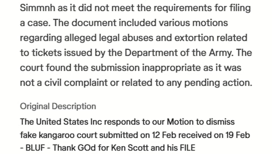 District of Maryland filing response screenshot